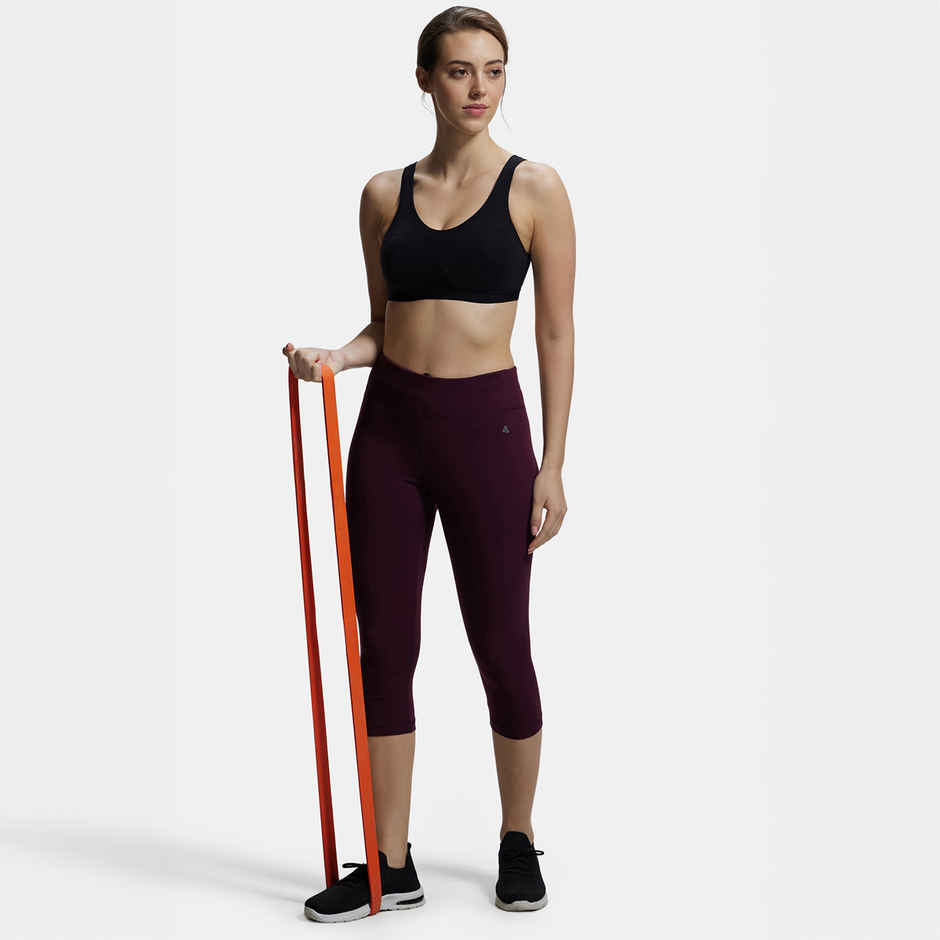 Jockey 1376 Women's Wirefree Non Padded Super Combed Cotton Active Bra | Wider Straps | Black | M