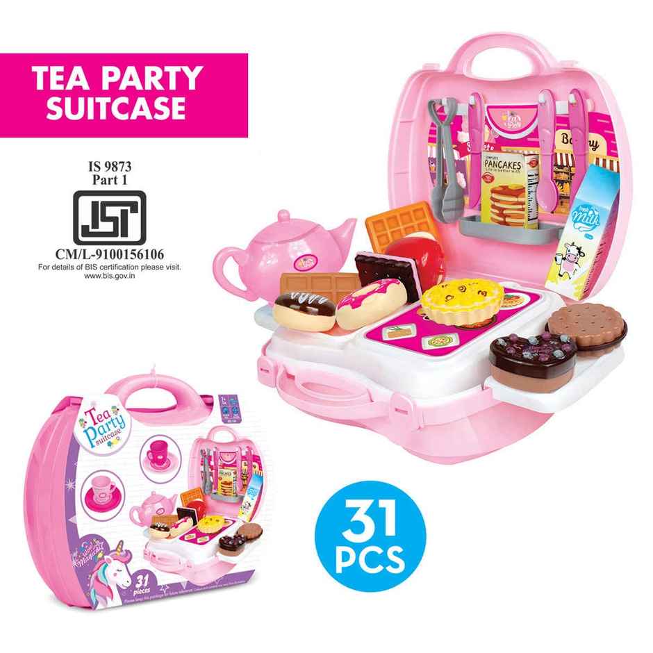 ITOYS Unicorn Tea Party Suitcase Kitchen Play Set