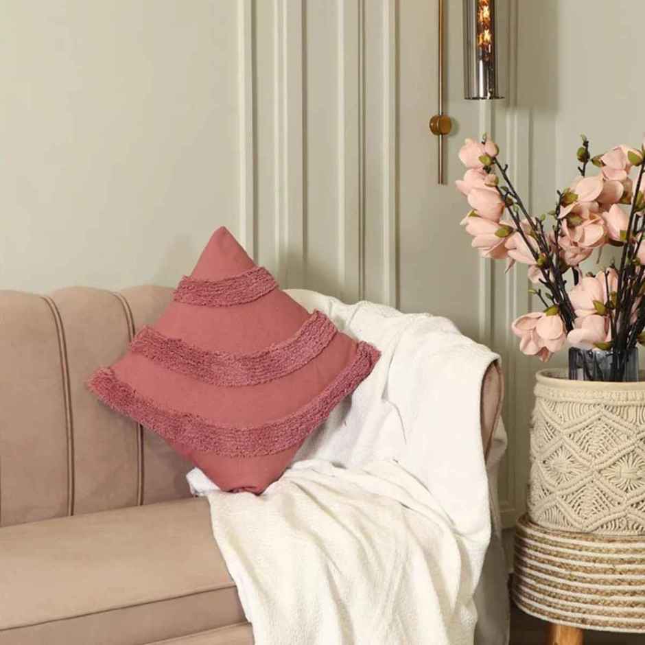 Sashaa World Cotton Cushion Cover | Rose Pink