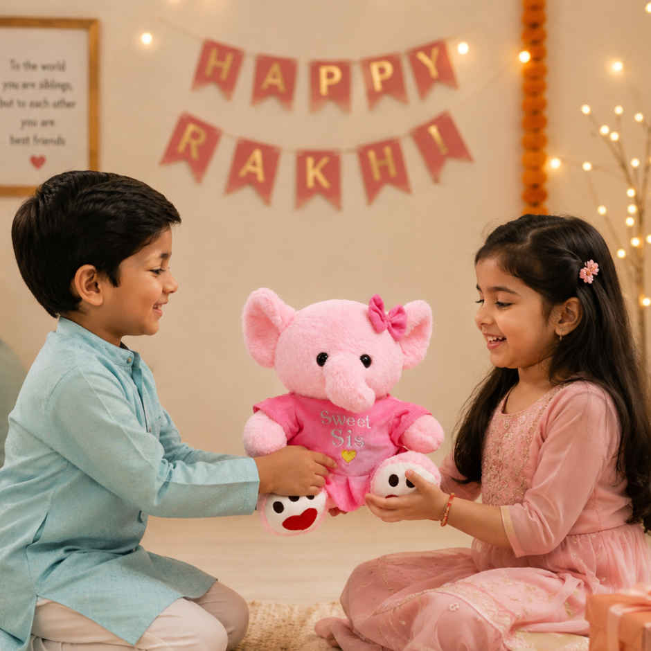 Toytales Pink Elephant Decorative Soft Toy | Sweet Sister Gift Plush Toy | Birthday & Special Occasion Gift