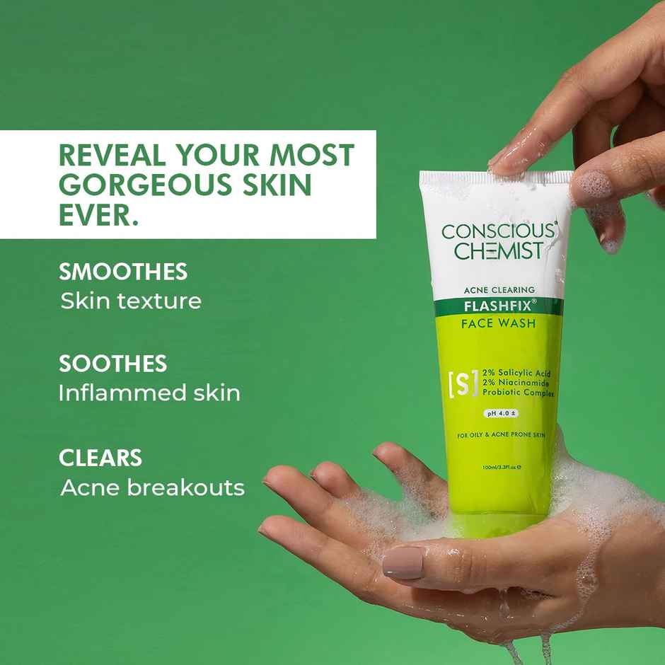 Conscious Chemist Salicylic Acid Face Wash For Oily Acne Prone Skin With Glycolic Acid