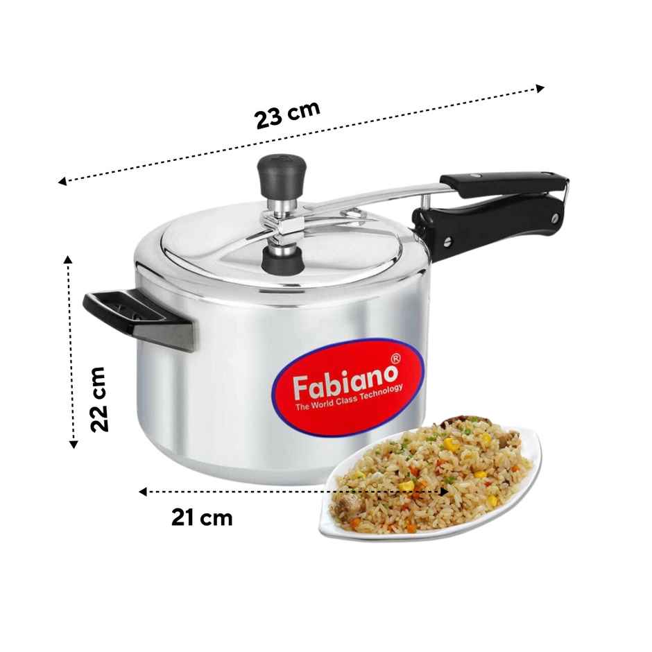 Fabiano 5 Liter with Induction Base Inner Lid Aluminium Eco Pressure Cooker