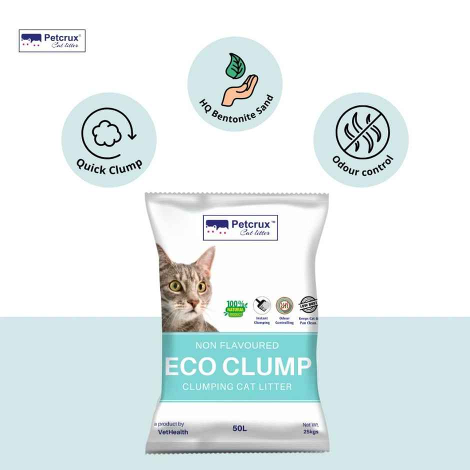 Petcrux Ecoclump Unscented Bentonite Cat Litter Combo