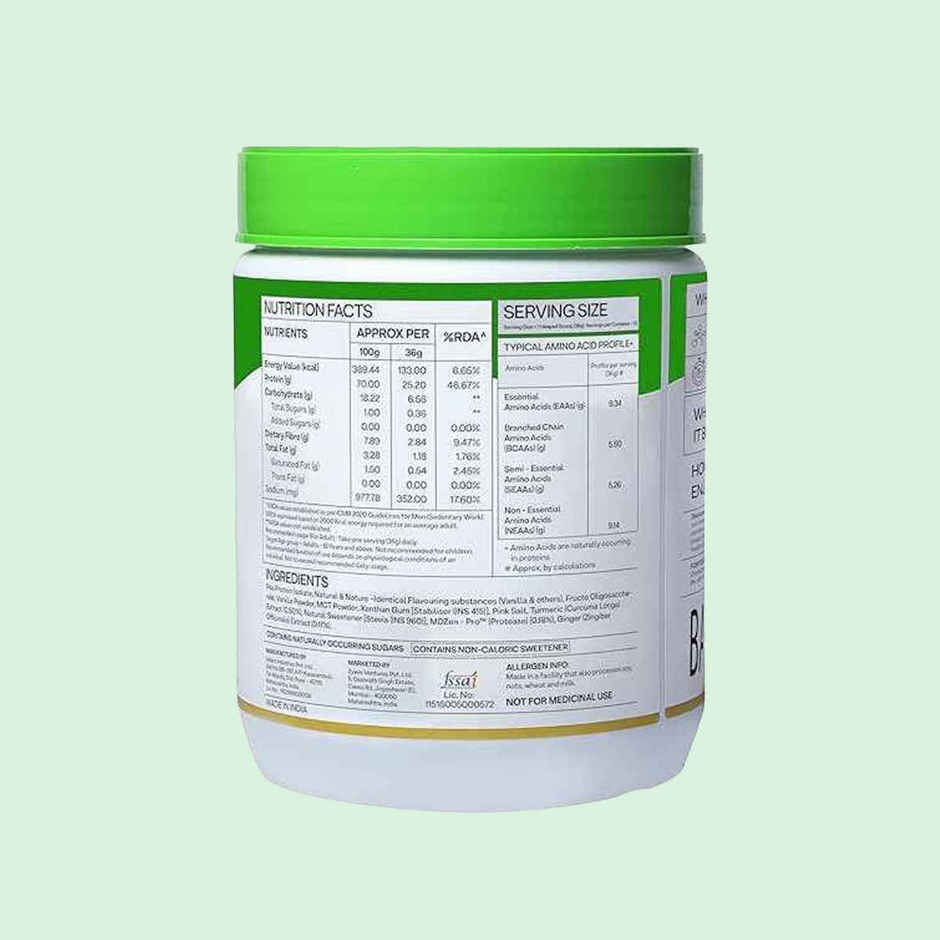 Oziva Bioactive Plant Protein Powder , 25g Protein | 5.5g Bcaa | Sugar Free - Malabar Vanilla