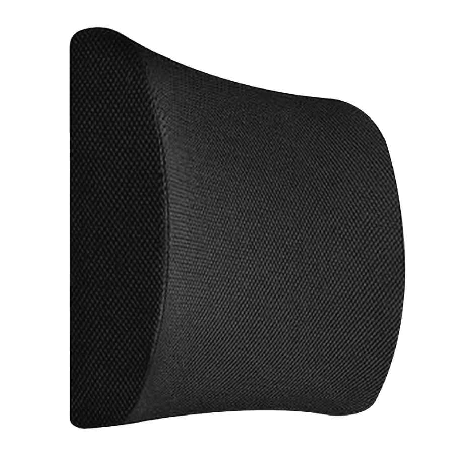 The White Willow Lumbar Back Support Pillow | Ergonomic Memory Foam Cushion - Black