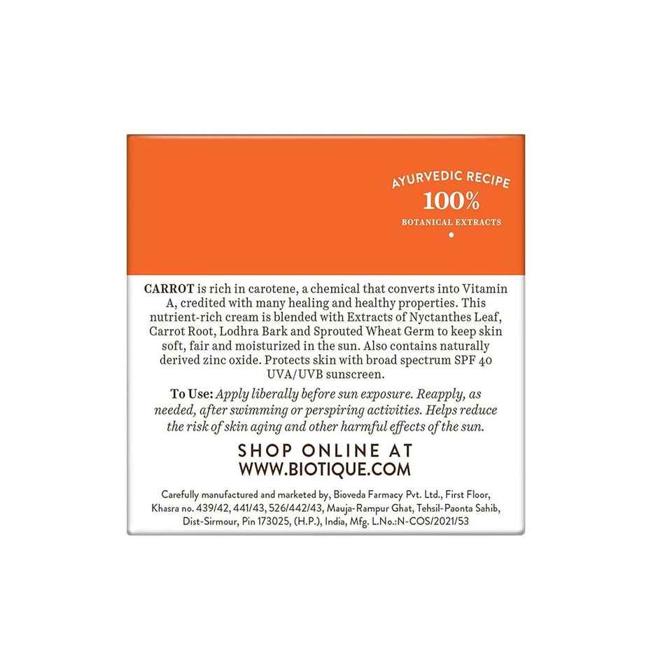 Biotique Sun Shield Carrot 40+Spf Sunscreen Cream