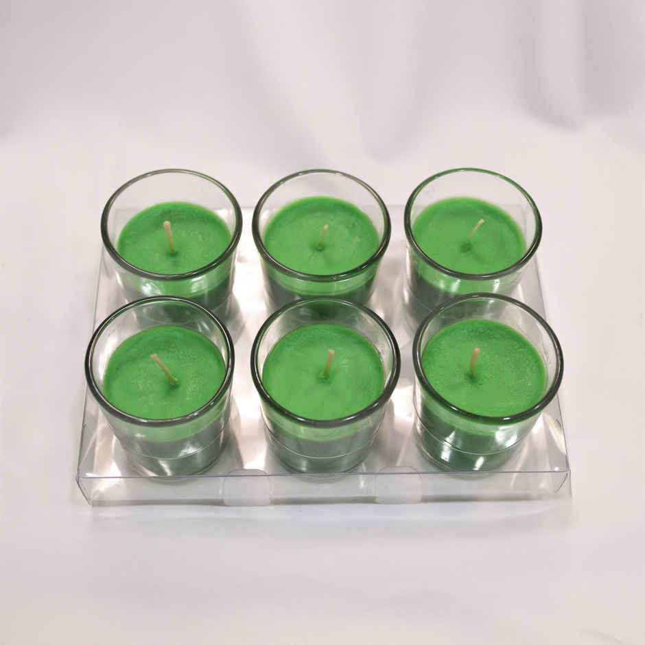 Votive Glass Candles | Pack of 6 | Jasmine | Home Decor | Pan Aromas