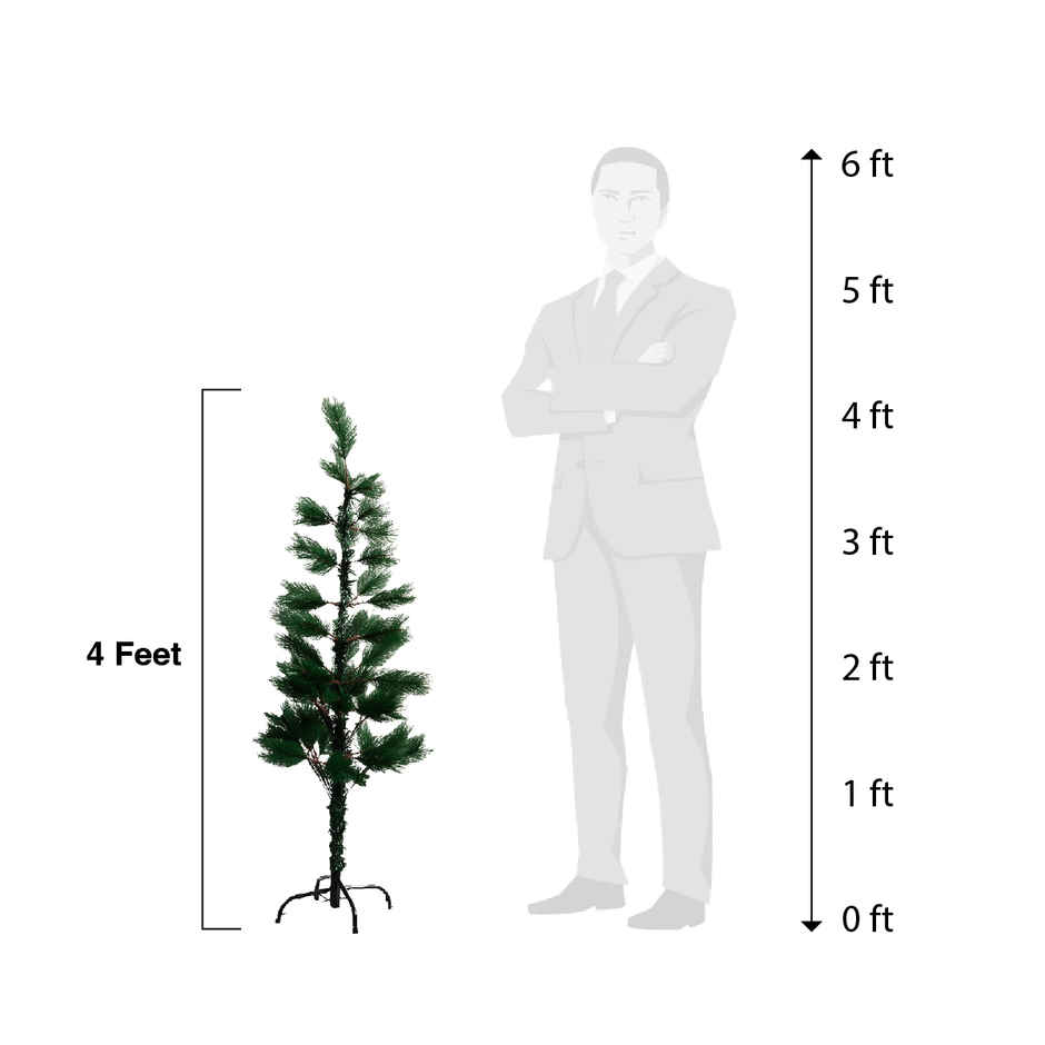 Artificial Pine Christmas Tree | 4 ft Tall | Ideal for Home, Office & Party Decor | Picfest