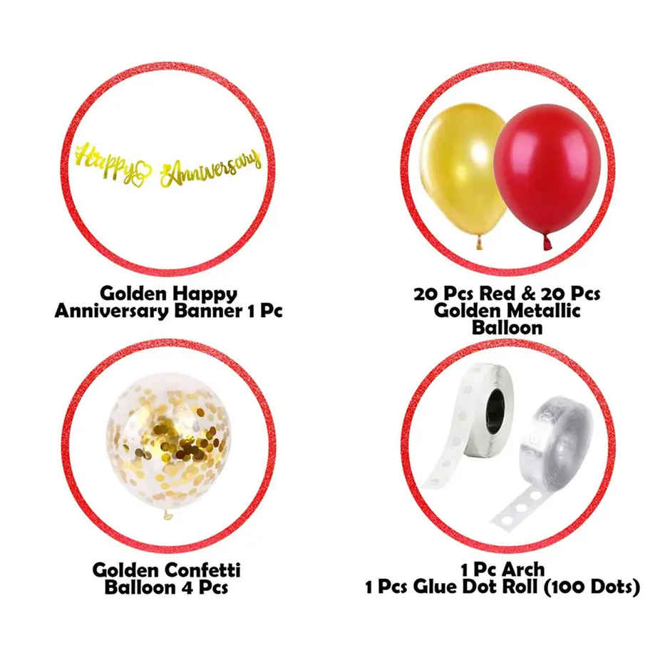 Party Propz Anniversary Decoration Items - Pack Of 47