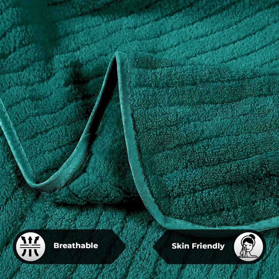 Story@Home Microfiber 400 2 U Hand Towel Green Stripes