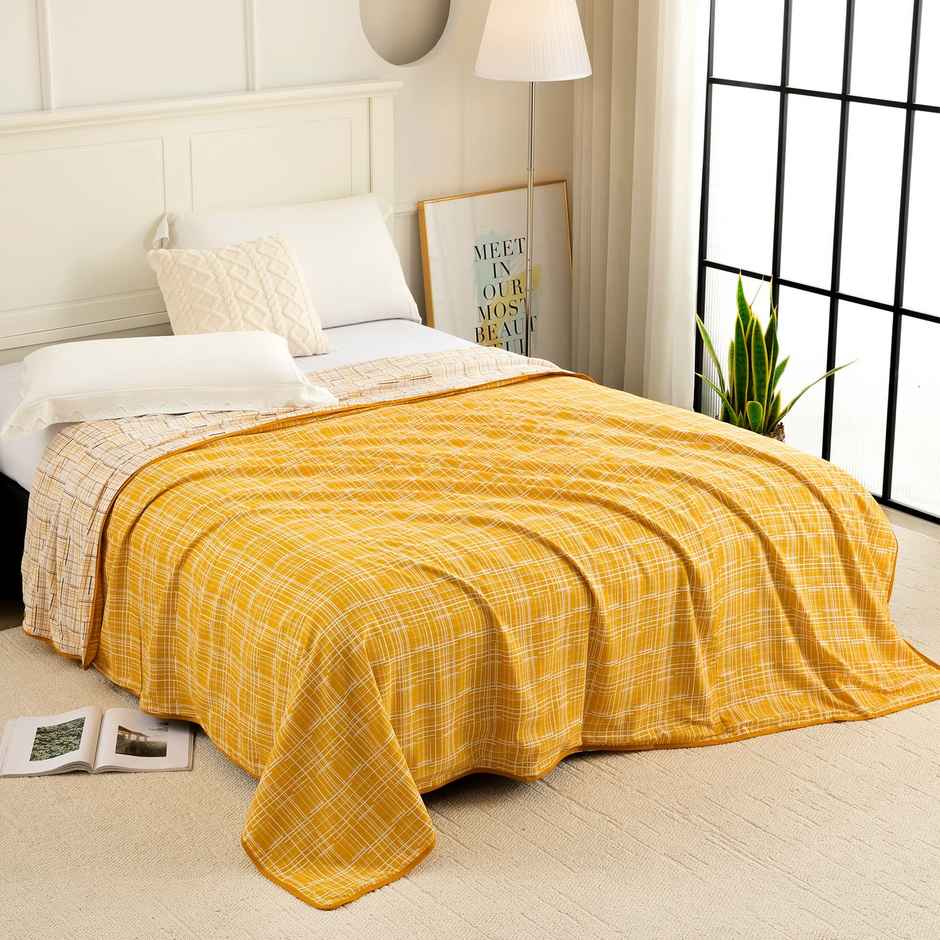 Story@home Printed Single Dohar/Duvet Cover (Cotton, Brown, White) (220x144x2 cms)