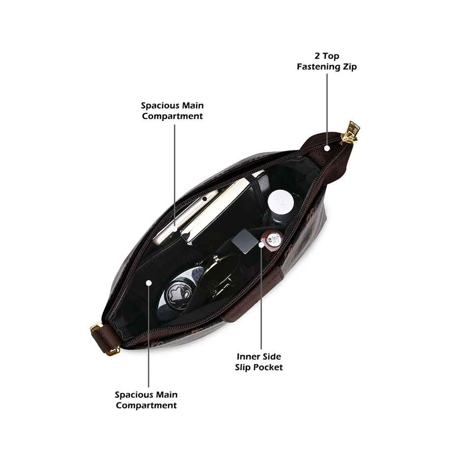 Lavie Women's Mono Ll Evelynn Crossbody Sling Bag | Ladies Purse Handbag | Brown