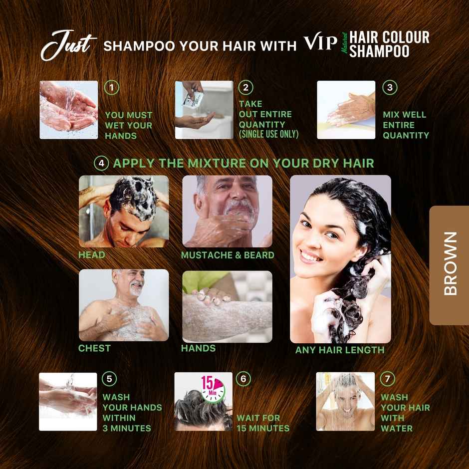 Vip Hair Colour Shampoo Brown
