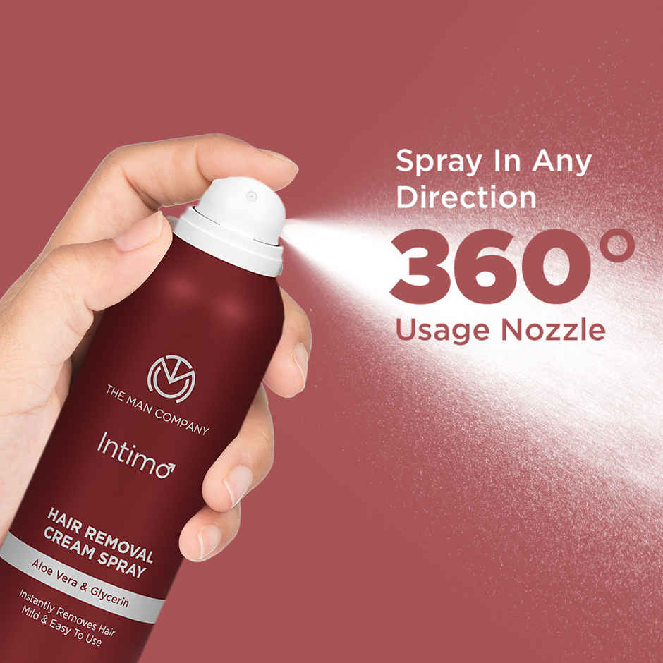 The Man Company Intimo Hair Removal Spray cream Spray (200 gm) I Contains aloevera & glycerin I for Men & Women |mild & easy to use