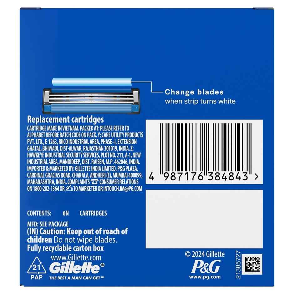 Gillette Mach3 Shaving Blades For Men (6 Cartridges)
