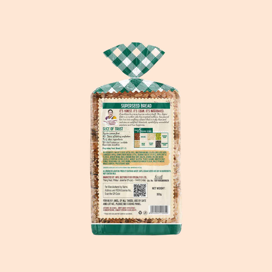 Naturbaked Zero Maida Superseed Bread| Multigrain Bread | No Added Preservatives | Clean Label
