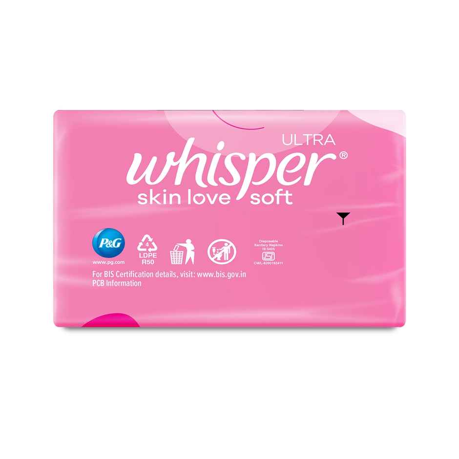 Whisper Ultra Skin Love Soft Sanitary Pads for Women, XL 50 Napkins