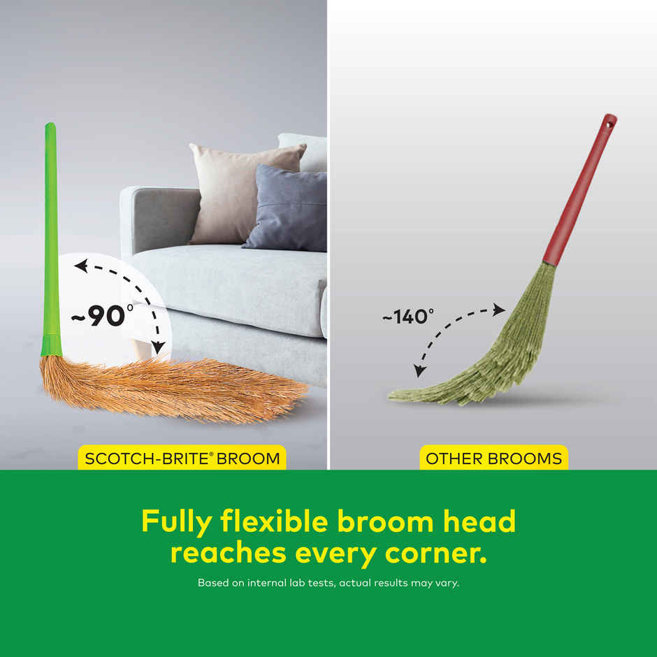 Scotch-Brite No-Dust Broom, Long handle, Easy floor cleaning (Multi-use)