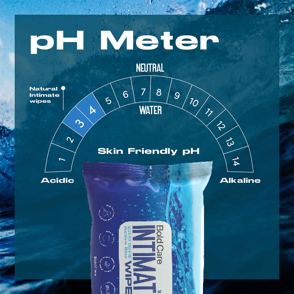 Bold Care Active Blue Intimate Cleansing Wipes For Men