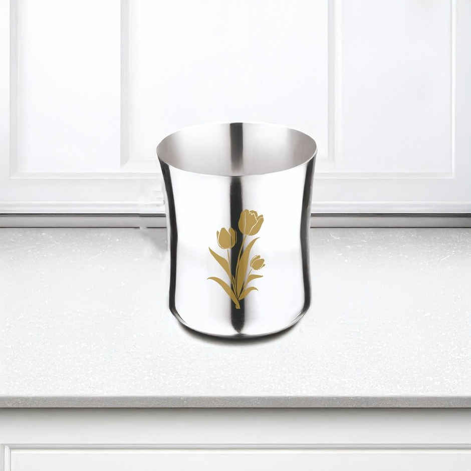 Kitchen Essentials Stainless Steel Damru Glass 7 - Laser Etching