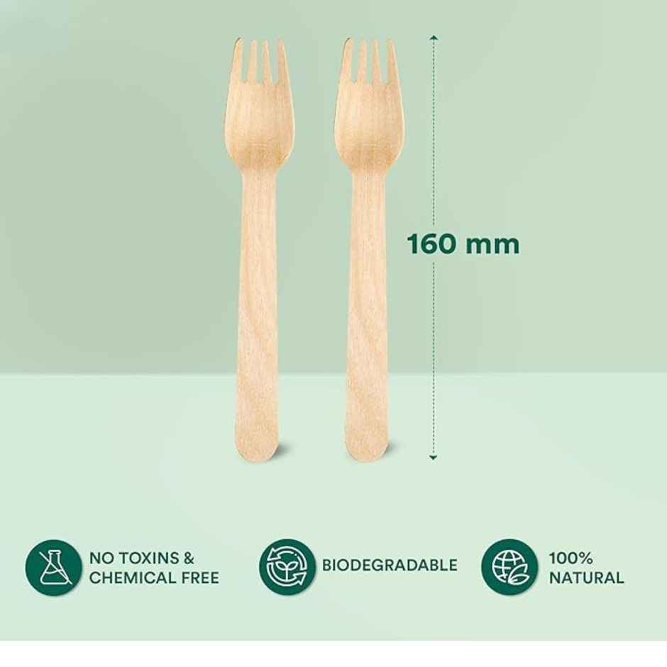 Naturepac Wooden Fork | 160 mm | 25 pcs