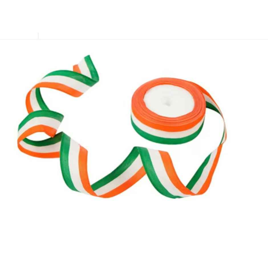 Indian Tricolor Satin Ribbon Roll | 2 m | Tiyu Traditions