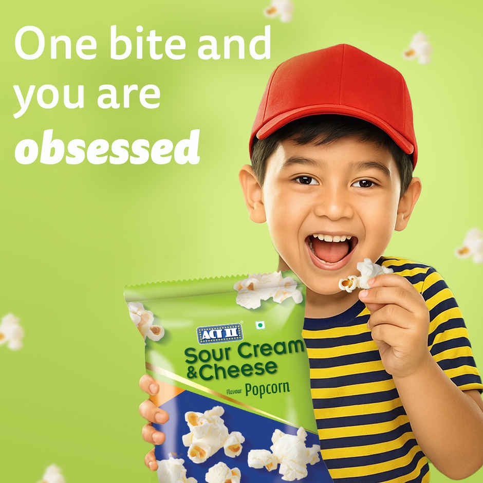 ACT II Ready To Eat Popcorn | Sour Cream & Cheese Flavour | On-the-go Snacks