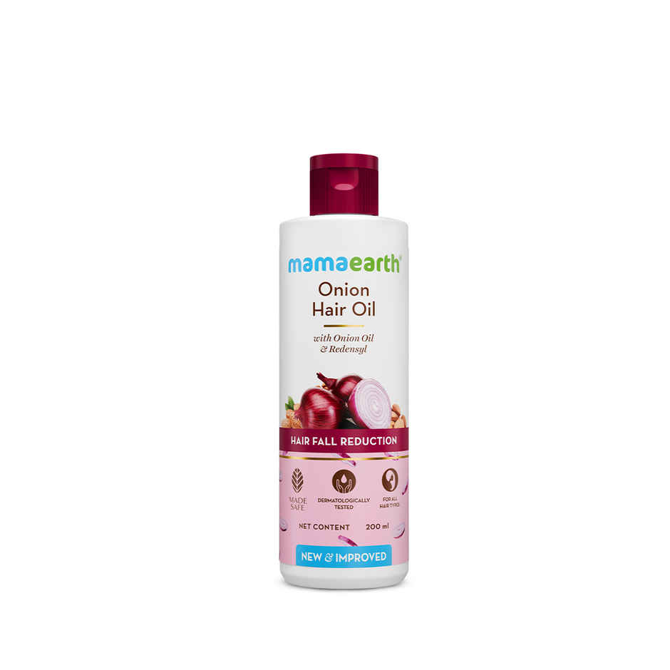 Mamaearth Onion Hair Oil For Hair Fall Control With Onion & Redensyl