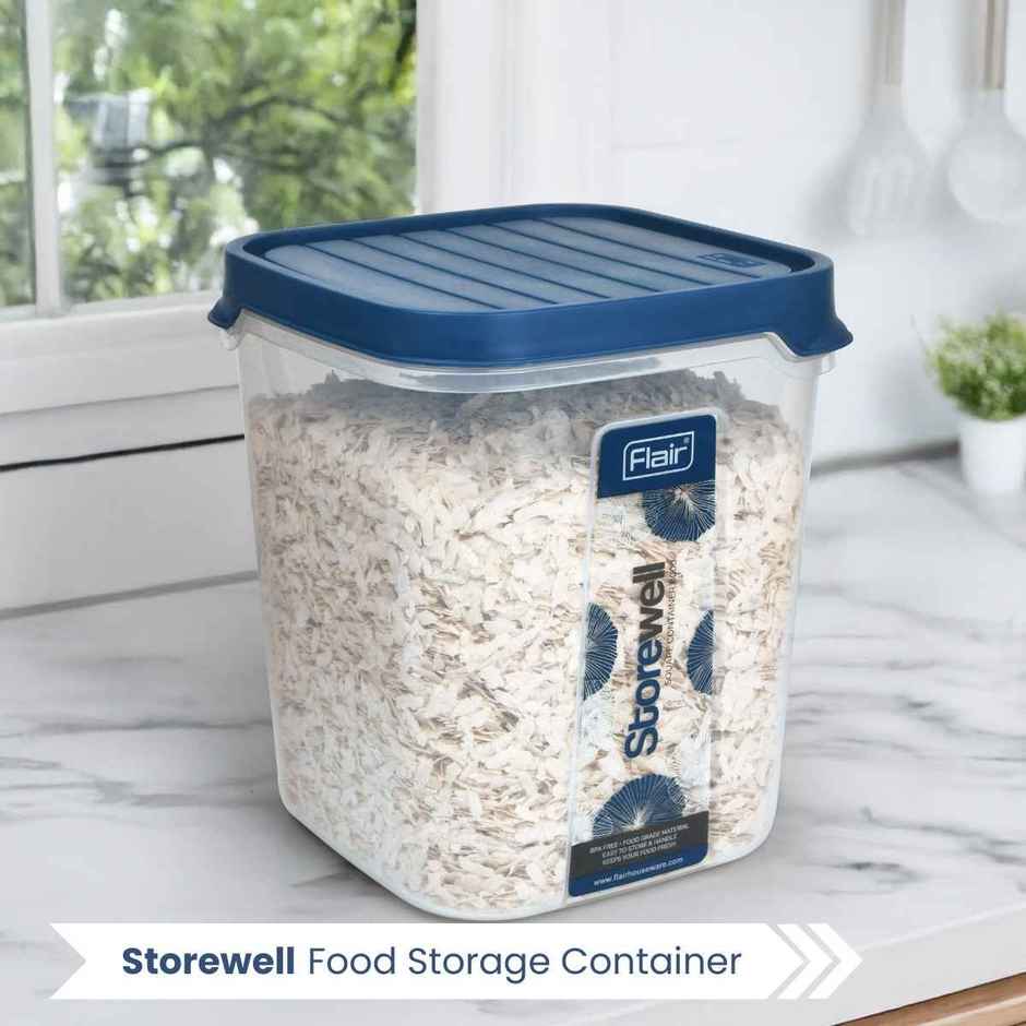 Flair Plastic Storewell Food Storage Containers 8000 ml (Blue), Food Grade, Bpa Free, Spices Grains