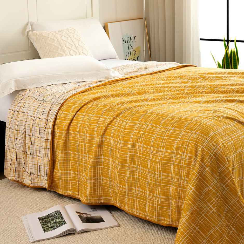 Story@home Printed Single Dohar/Duvet Cover (Cotton, Brown, White) (220x144x2 cms)