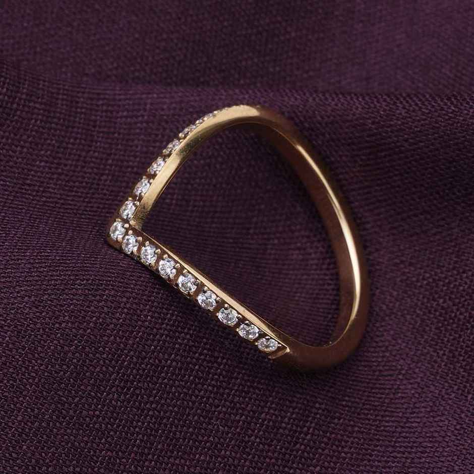 Palmonas Chevron Ring For Womens | Waterproof And Anti-Tarnish