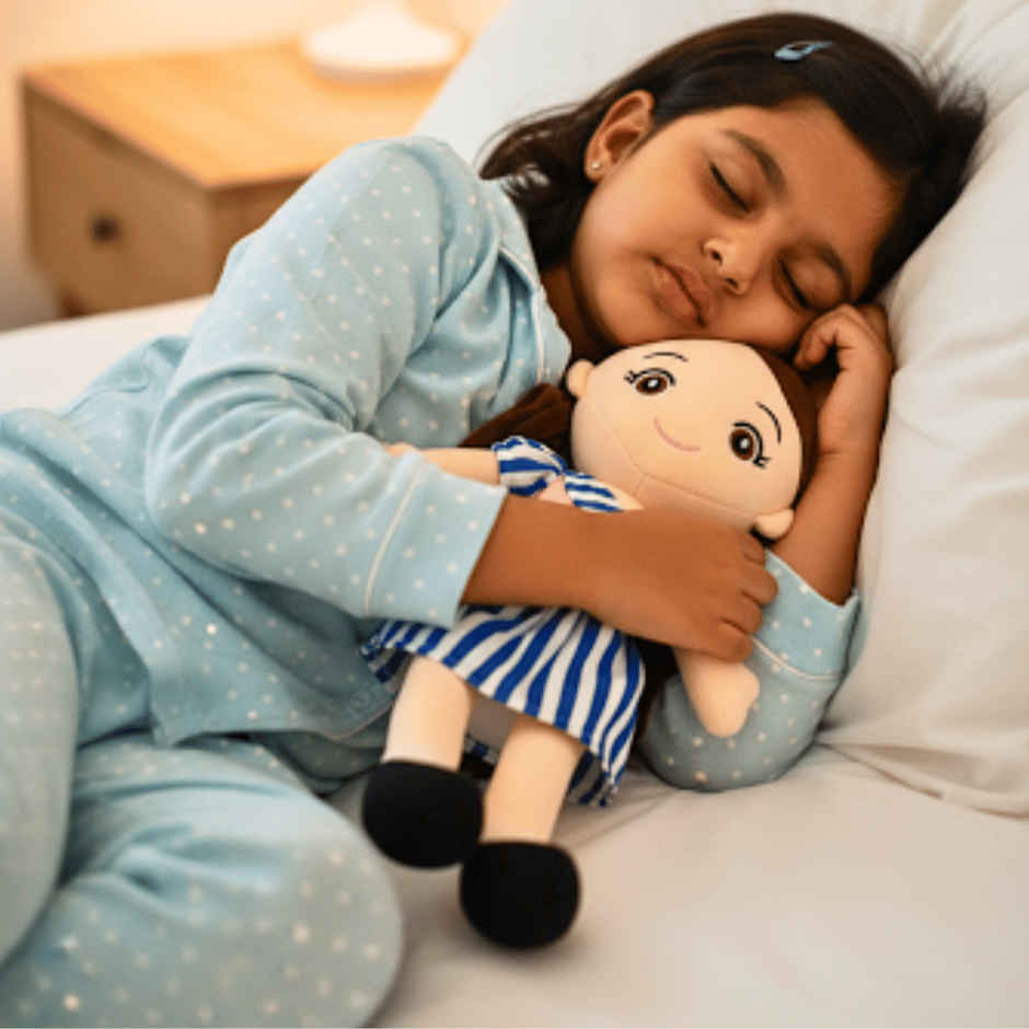 Toytales Rosie Doll 60cm|Plushie Stuffed Toy|Soft Toy|For Girls|Kids Baby Blue Dress Doll
