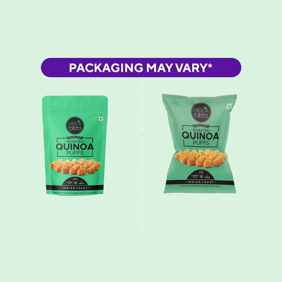 Heka Bites Roasted Quinoa Puffs Indian Chaat | Low Calorie & Healthy Snacks