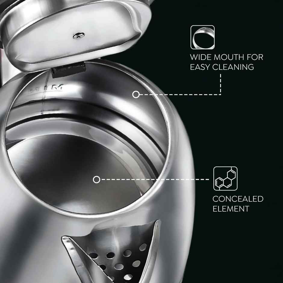 Judge By Prestige Ace 1.5L Electric SS Kettle, 1350 Watts, Elegant SS Design, Silver, 1Year Warranty