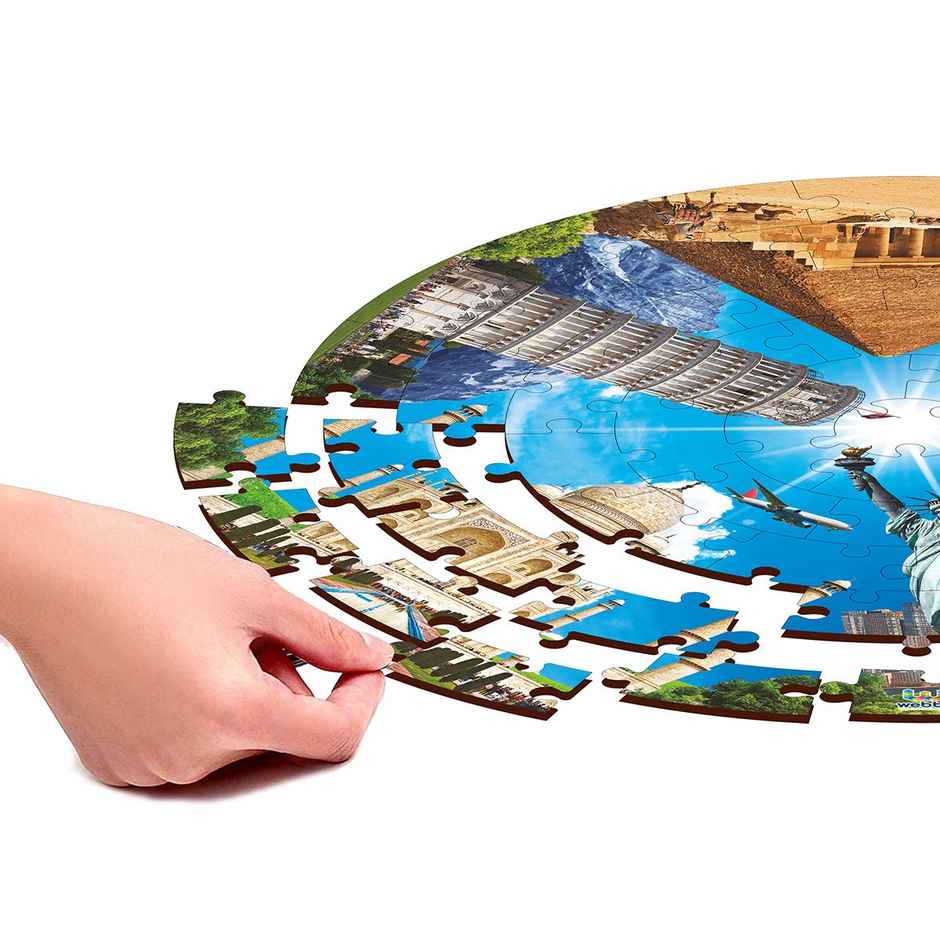 Webby Toys Wooden Seven Wonders of The World Jigsaw Puzzle (Multicolor, 4 - 6 years)