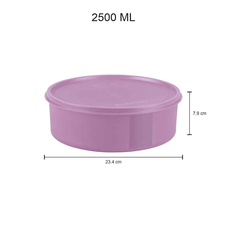 Joyo Fresherware Round Container With Lid For Kitchen Storage Food Grade BPA Free, 2500ml, Assorted