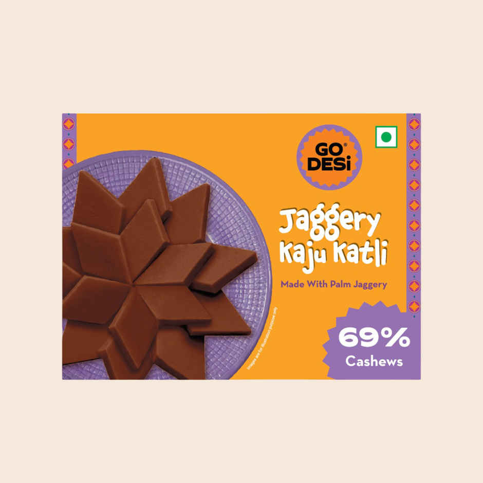 GO DESi Jaggery Kaju Katli | 69% Cashews | With Palm Jaggery