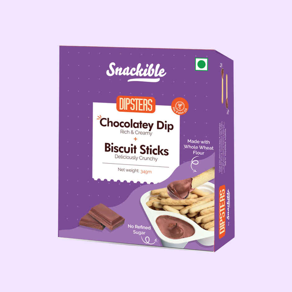 Snackible Biscuit Sticks | With Chocolatey Dip | Made With Jaggery