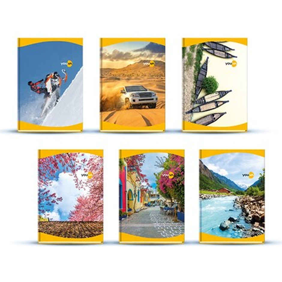 Navneet Youva Case Bound Single Line Long Book | 21x29.7 cm, 288 Pages, Assorted Designs