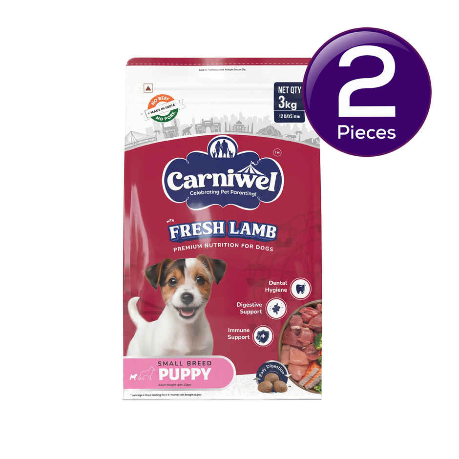 Carniwel Fresh Lamb Dry Dog Food For Small Breed | Puppy Combo