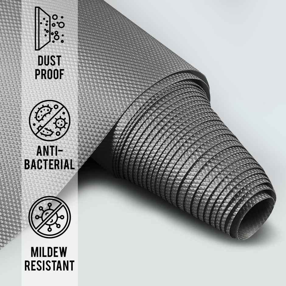 Story@home EVA Anti Slip Mat Diamond Shelf Liner Roll 5 Mtr 500 cm x 45 cm -Titanium Dark Grey