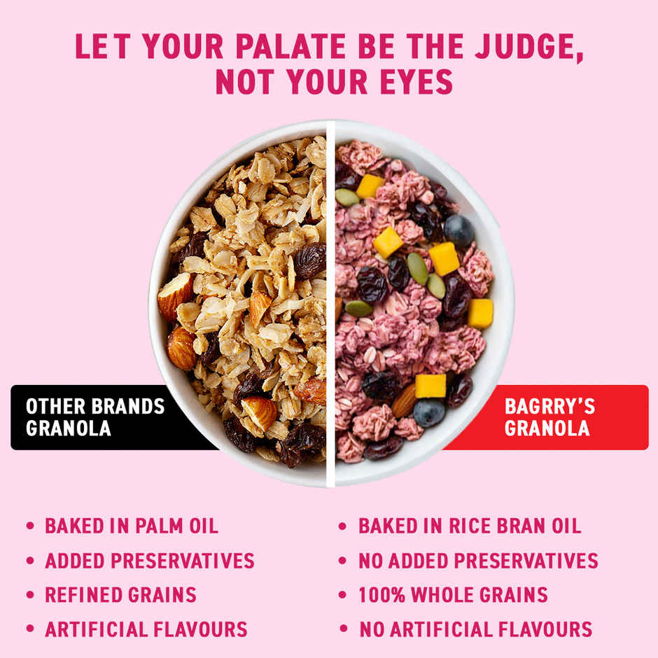 Bagrry's Exotic Fruits with Cranberries & Almonds Granola (30% Fruits, Nuts & Berries)