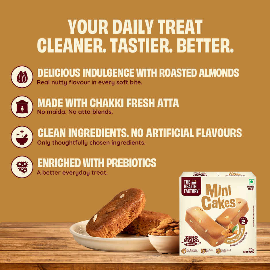 The Health factory Zero Maida Mini Cakes | Roasted Almonds Combo  