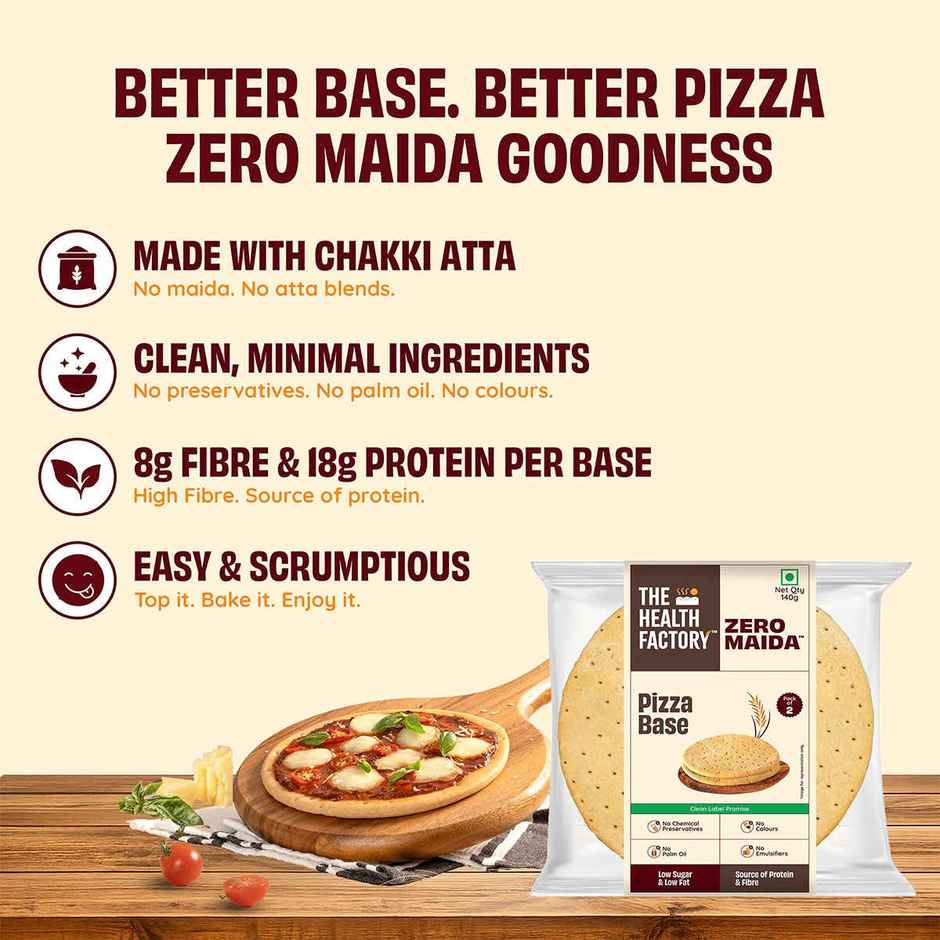 The Health Factory Pizza Base | Zero Maida | Whole Wheat Pizza