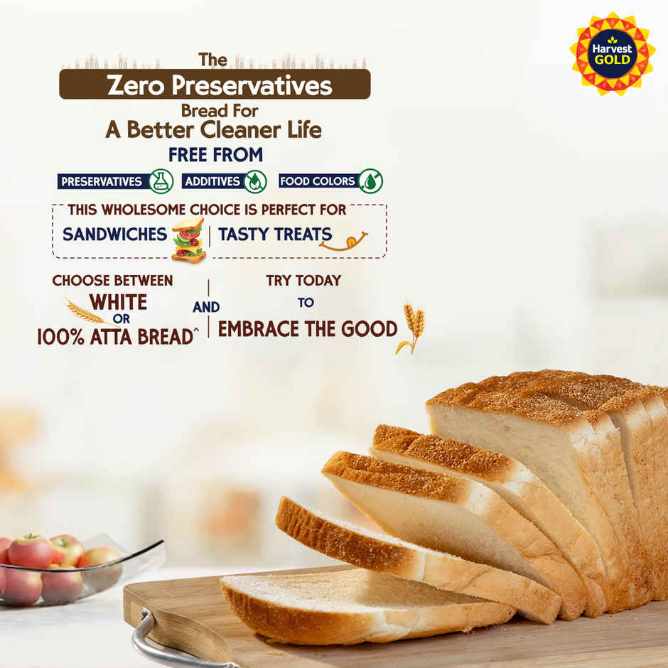 Harvest Gold - Good Zero- Pure Atta Bread (Zero Preservatives, Zero Palm Oil, Zero Addtives)