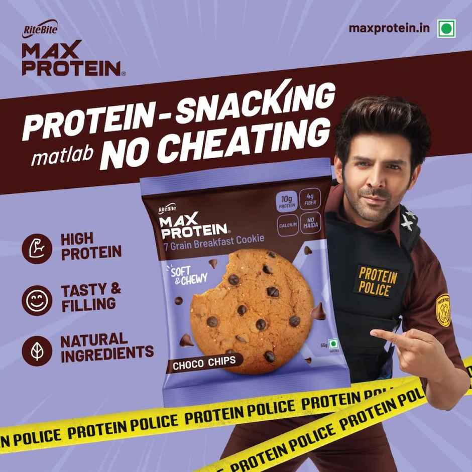 Ritebite Max Protein Cookie Choco Chips, No Maida Multigrain Premium Biscuit Cookies Cmbo