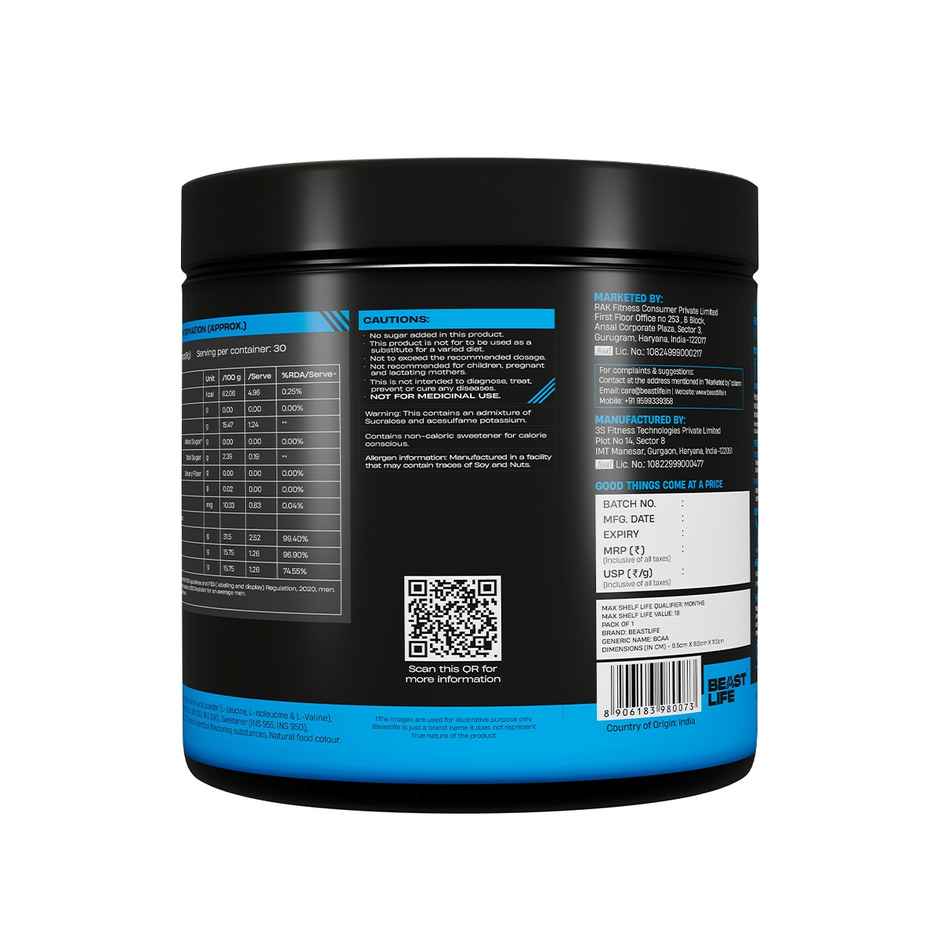 Beast Life Bcaa, Fruit Punch Flavour