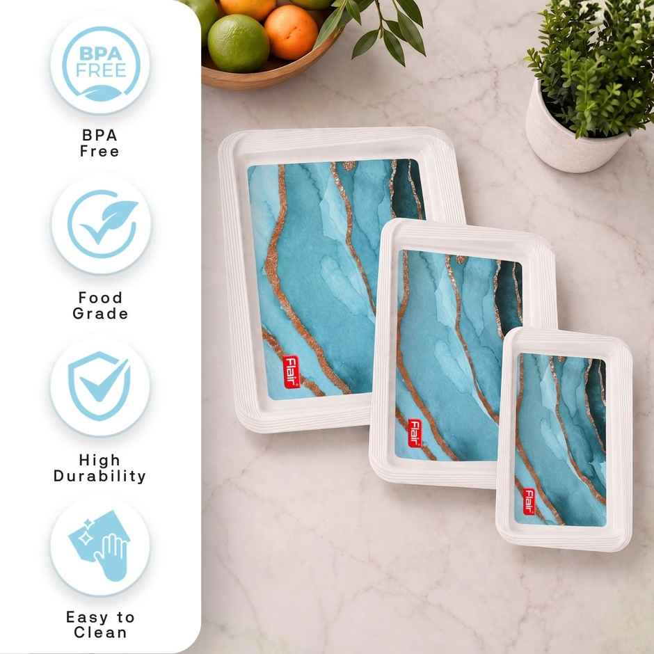 FLAIR Regal Serving Tray Set | White