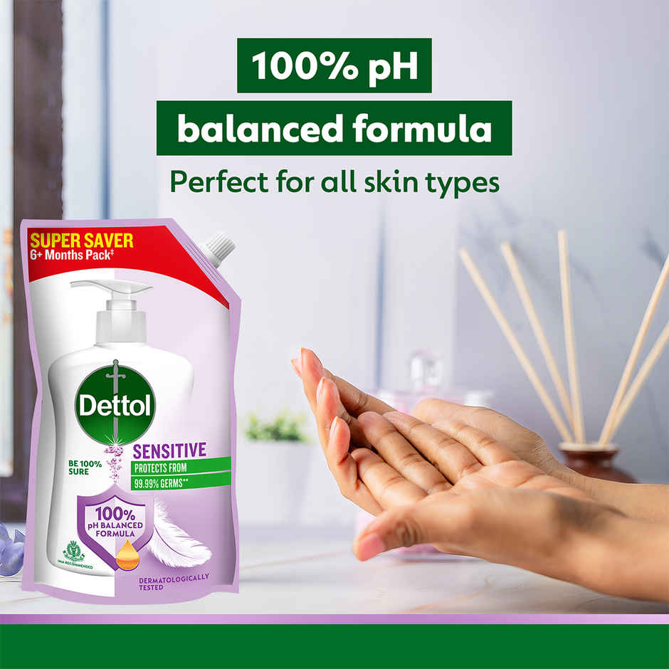 Dettol Sensitive Hand Wash Refill | Moisturizing Handwash | pH Balance | Gentle on Skin