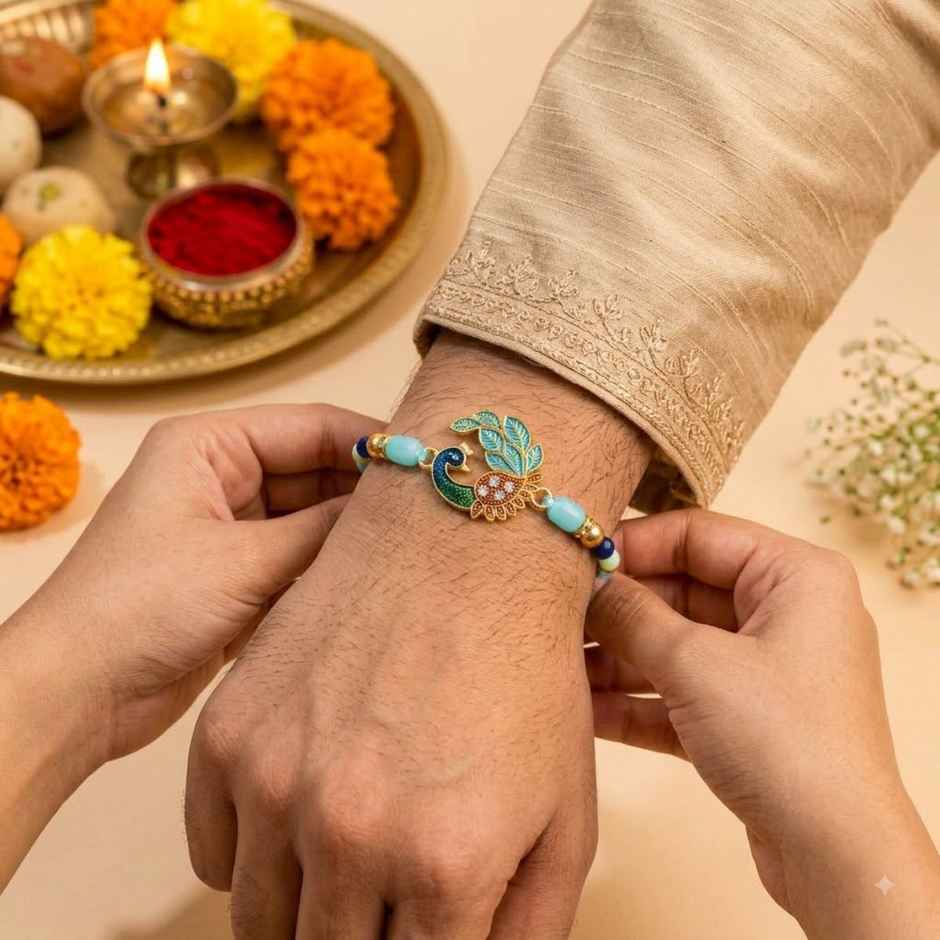 Rakhi for Brother | Peacock | Pack of 1 | Avyaan Rakhi